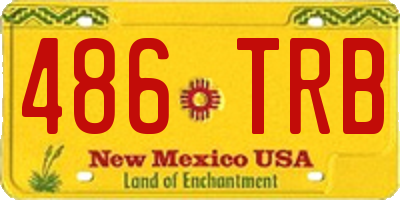 NM license plate 486TRB