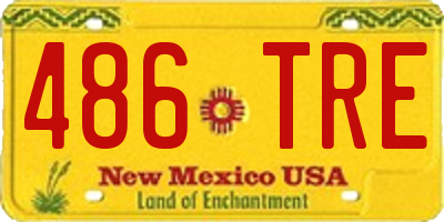 NM license plate 486TRE