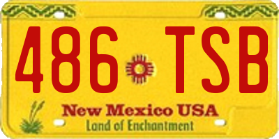 NM license plate 486TSB