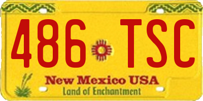 NM license plate 486TSC