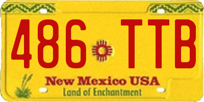NM license plate 486TTB