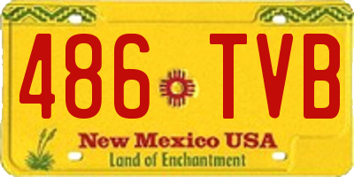 NM license plate 486TVB