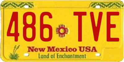 NM license plate 486TVE