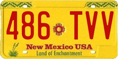 NM license plate 486TVV