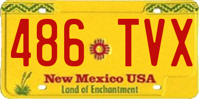NM license plate 486TVX