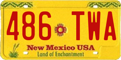 NM license plate 486TWA