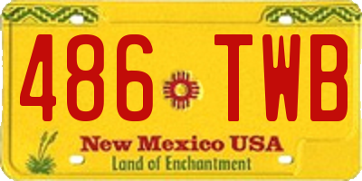 NM license plate 486TWB
