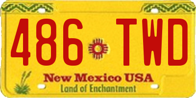 NM license plate 486TWD