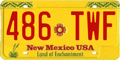 NM license plate 486TWF