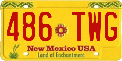 NM license plate 486TWG