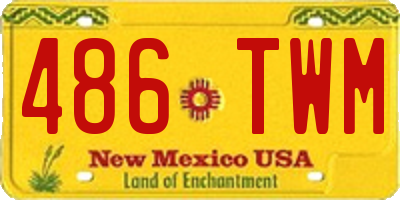 NM license plate 486TWM