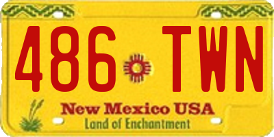 NM license plate 486TWN