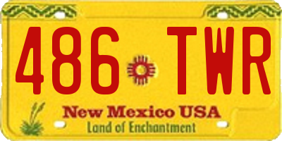 NM license plate 486TWR