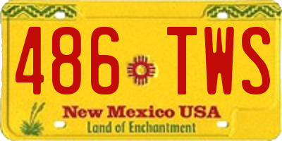 NM license plate 486TWS