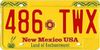 NM license plate 486TWX