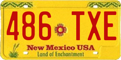 NM license plate 486TXE