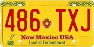NM license plate 486TXJ