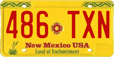 NM license plate 486TXN