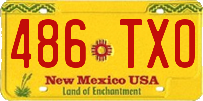 NM license plate 486TXO