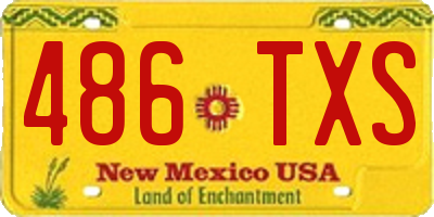 NM license plate 486TXS