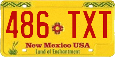 NM license plate 486TXT