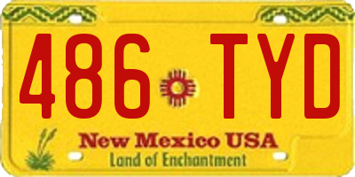 NM license plate 486TYD
