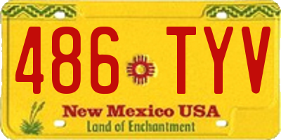 NM license plate 486TYV