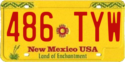 NM license plate 486TYW