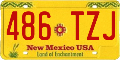 NM license plate 486TZJ