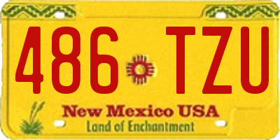 NM license plate 486TZU