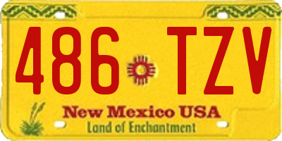 NM license plate 486TZV