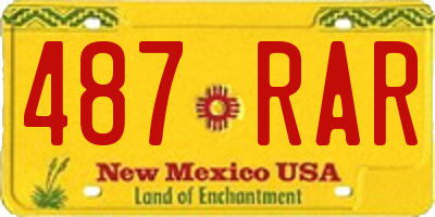 NM license plate 487RAR