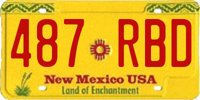NM license plate 487RBD
