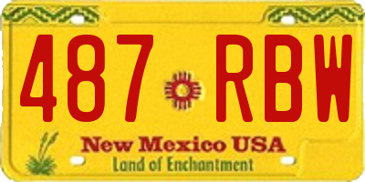 NM license plate 487RBW