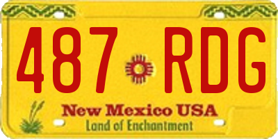 NM license plate 487RDG