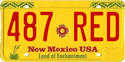 NM license plate 487RED