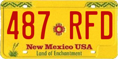 NM license plate 487RFD