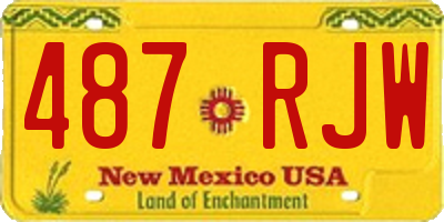 NM license plate 487RJW