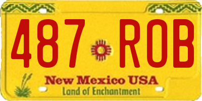 NM license plate 487ROB
