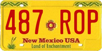 NM license plate 487ROP