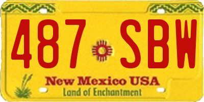 NM license plate 487SBW