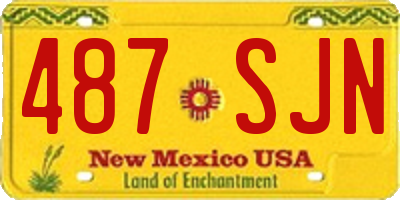 NM license plate 487SJN