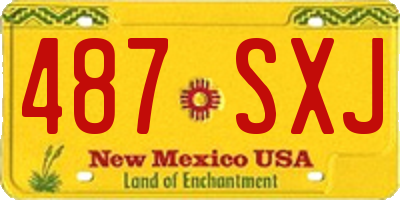 NM license plate 487SXJ