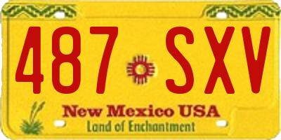 NM license plate 487SXV