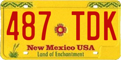 NM license plate 487TDK