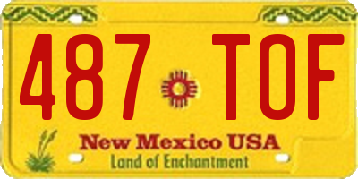 NM license plate 487TOF