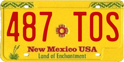 NM license plate 487TOS
