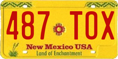 NM license plate 487TOX