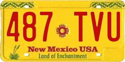 NM license plate 487TVU