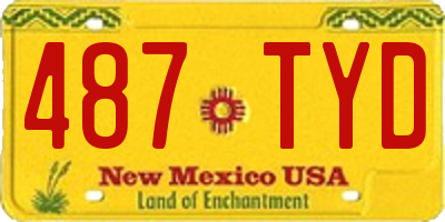 NM license plate 487TYD